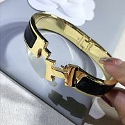 Fortok Hermes Enamel Black Bracelet in Gold - 3