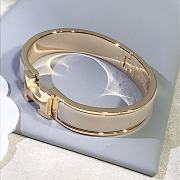 Fortok Hermes Enamel Cream Bracelet in Gold / Rose Gold - 6