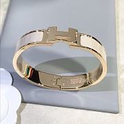 Fortok Hermes Enamel Cream Bracelet in Gold / Rose Gold - 5