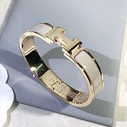 Fortok Hermes Enamel Cream Bracelet in Gold / Rose Gold - 4