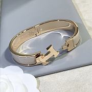 Fortok Hermes Enamel Cream Bracelet in Gold / Rose Gold - 2