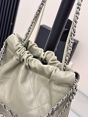 Fortok Chanel Mini Handbag Green Olives Caviar Leather 20cm  - 4