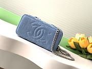 Fortok Chanel 25C Vanity Bag Small Blue Denim 9.5x17x8cm - 6
