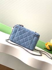 Fortok Chanel 25C Vanity Bag Small Blue Denim 9.5x17x8cm - 2