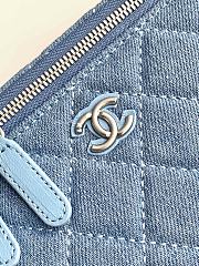 Fortok Chanel 25C Vanity Bag Small Blue Denim 9.5x17x8cm - 3