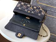 Fortok Chanel  Pearl Strass Crystal CC Medium Classic Double Flap Bag Black 25cm - 2