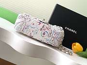 Fortok Chanel 25C Colorful Wool Canvas Flap Bag White AS1116 20cm - 6