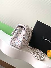 Fortok Chanel 25C Colorful Wool Canvas Flap Bag White AS1116 20cm - 5