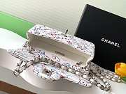 Fortok Chanel 25C Colorful Wool Canvas Flap Bag White AS1116 20cm - 3