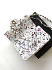 Fortok Chanel 25C Colorful Wool Canvas Flap Bag White AS1116 20cm - 2