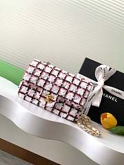 Fortok Chanel 25C Pink and White Check Mini Flap Bag AS1116 20cm - 1