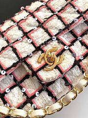 Fortok Chanel 25C Pink and White Check Mini Flap Bag AS1116 20cm - 4