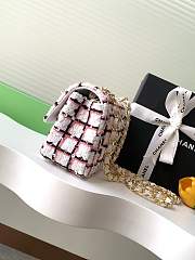 Fortok Chanel 25C Pink and White Check Mini Flap Bag AS1116 20cm - 3