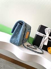 Fortok Chanel Vintage Blue Denim Graffiti Bag AS1112 25cm - 2