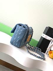Fortok Chanel Vintage Blue Denim Graffiti Bag AS1116 20cm - 5