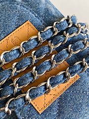 Fortok Chanel Vintage Blue Denim Graffiti Bag AS1116 20cm - 2