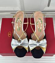 Fortok Valentino Bow Slingback Pumps In Black  - 1