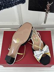 Fortok Valentino Bow Slingback Pumps In Black  - 5