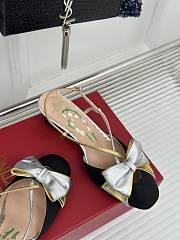 Fortok Valentino Bow Slingback Pumps In Black  - 4