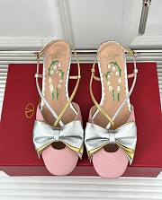 Fortok Valentino Bow Slingback Pumps In Pink - 1