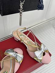 Fortok Valentino Bow Slingback Pumps In Pink - 2