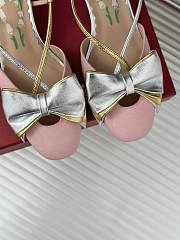 Fortok Valentino Bow Slingback Pumps In Pink - 3