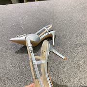 Fortok Valentino Garavani Slingback Silver V Buckle Rhinestone - 3