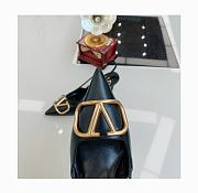 Fortok Valentino Gold Vlogo Signature Black Calfskin Slingback Pump  - 2