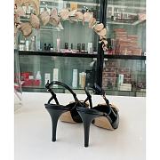Fortok Valentino Gold Vlogo Signature Black Calfskin Slingback Pump  - 4
