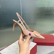 Fortok Valentino Vlogo Beige Patent Leather Slingback Pump  - 3
