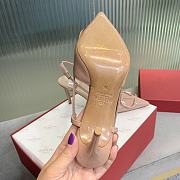 Fortok Valentino Vlogo Beige Patent Leather Slingback Pump  - 4
