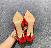 Fortok Valentino Vlogo Red Calfskin Leather Slingback Pump - 2