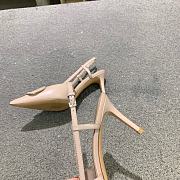 Fortok Valentino Vlogo Beige Calfskin Leather Slingback Pump - 2