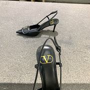 Fortok Valentino Vlogo Black Calfskin Leather Slingback Pump - 5
