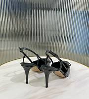Fortok Valentino Vlogo Black Calfskin Leather Slingback Pump - 3