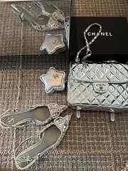 Fortok Valentino Sequin High-heeled Slingback Pumps Silver  - 6