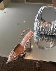 Fortok Valentino Sequin High-heeled Slingback Pumps Pink - 6