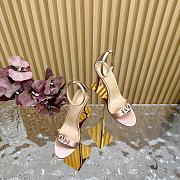 Fortok Valentino Mesh Rivet High-heel Sandals Beige - 6