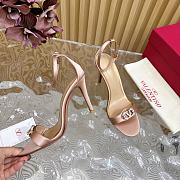 Fortok Valentino Mesh Rivet High-heel Sandals Beige - 5