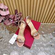 Fortok Valentino Mesh Rivet High-heel Sandals Beige - 3