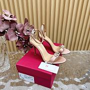 Fortok Valentino Mesh Rivet High-heel Sandals Beige - 2