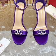 Fortok Valentino Mesh Rivet High-heel Sandals Purple - 1