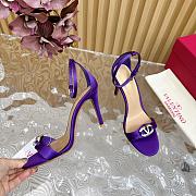 Fortok Valentino Mesh Rivet High-heel Sandals Purple - 6