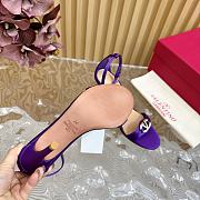 Fortok Valentino Mesh Rivet High-heel Sandals Purple - 4
