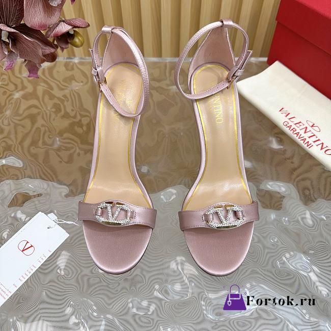 Fortok Valentino Mesh Rivet High-heel Sandals Pink - 1