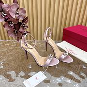Fortok Valentino Mesh Rivet High-heel Sandals Pink - 5