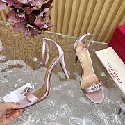 Fortok Valentino Mesh Rivet High-heel Sandals Pink - 4