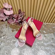 Fortok Valentino Mesh Rivet High-heel Sandals Pink - 2