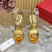 Fortok Valentino Mesh Rivet High-heel Sandals Gold - 1