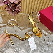 Fortok Valentino Mesh Rivet High-heel Sandals Gold - 6
